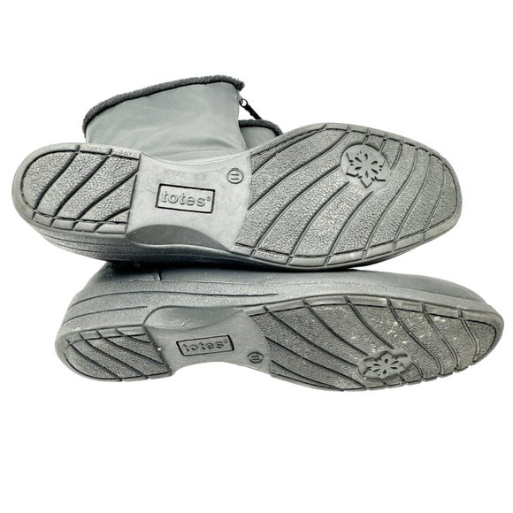 Totes All Weather Footwear Boots Size 11 Black Zip Up Faux Fur Lined - Picture 13 of 13